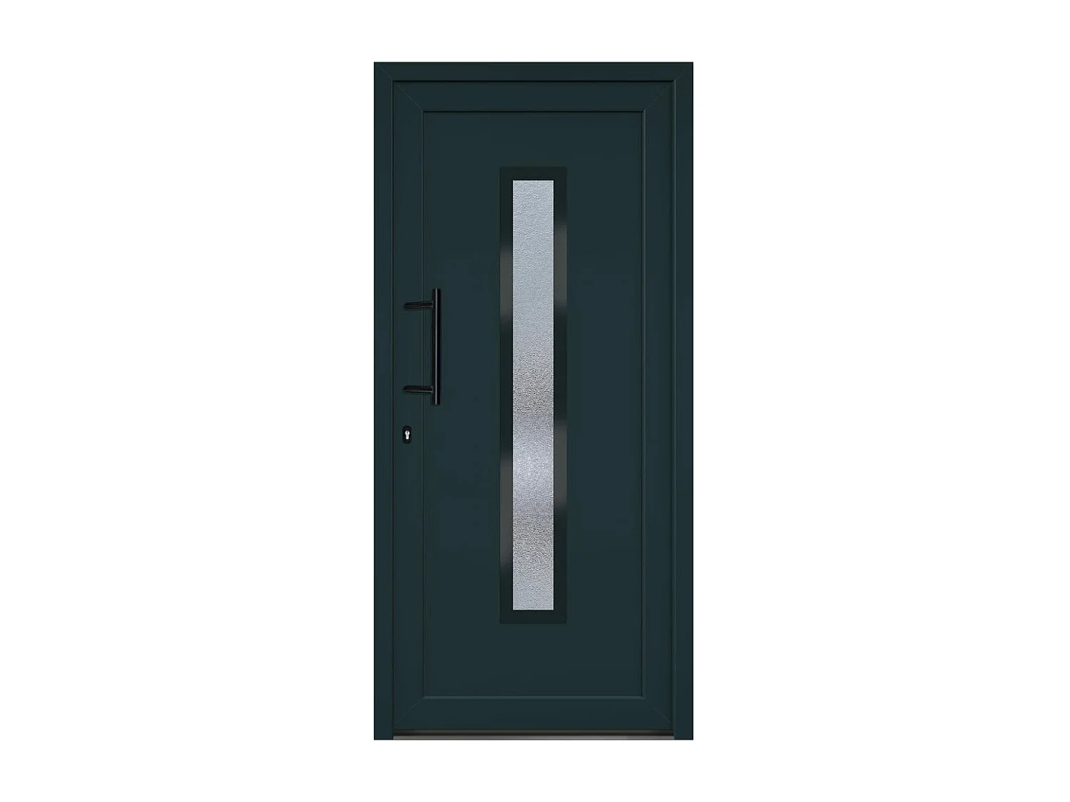 Porte d'entrée anthracite 98x208 cm PVC