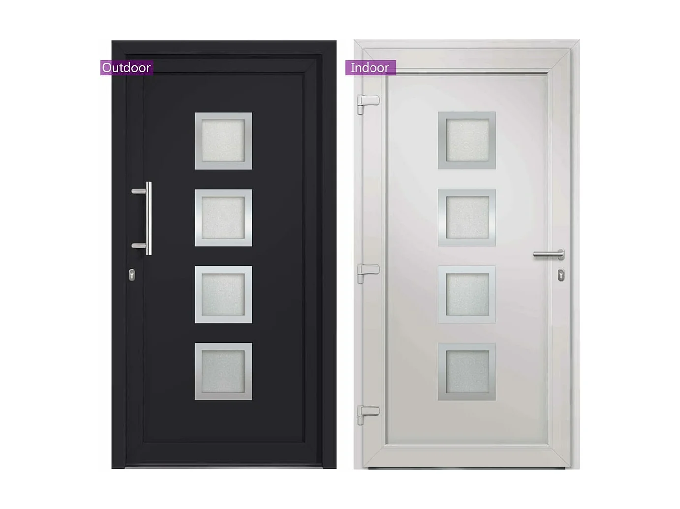 Porte d'entrée Anthracite 98x190 cm