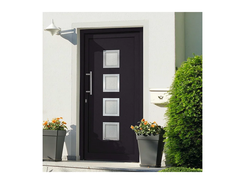 Porte d'entrée Anthracite 98x190 cm