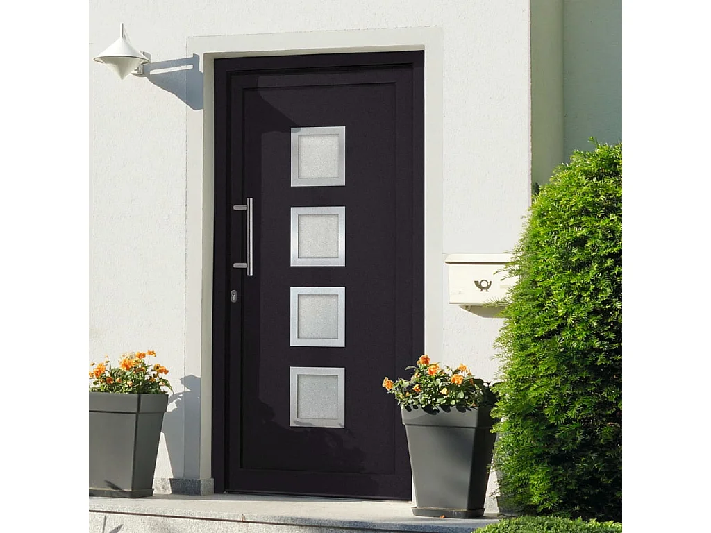 Porte d'entrée Anthracite 98x190 cm