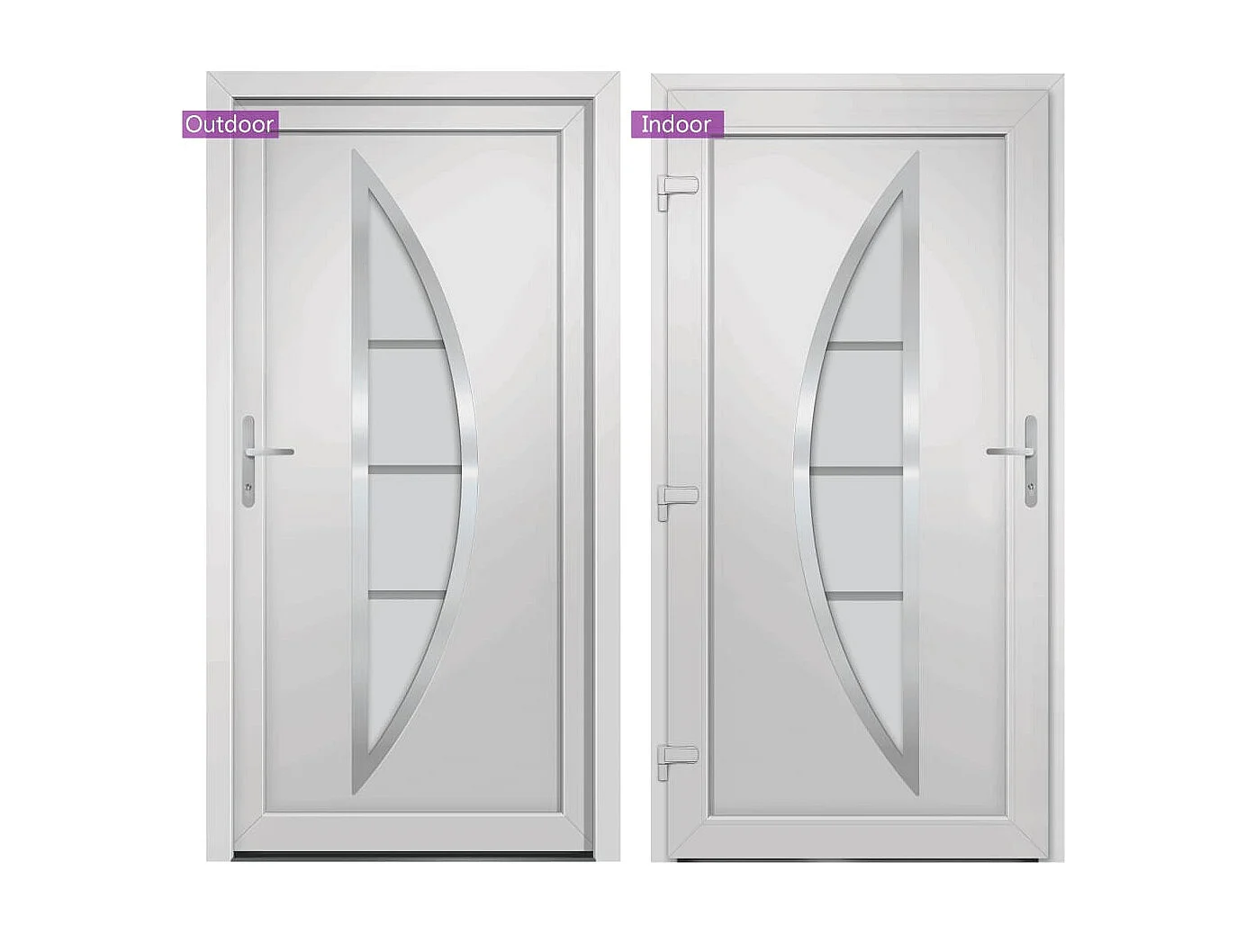 Porta d'ingresso bianca 98x190 cm in PVC