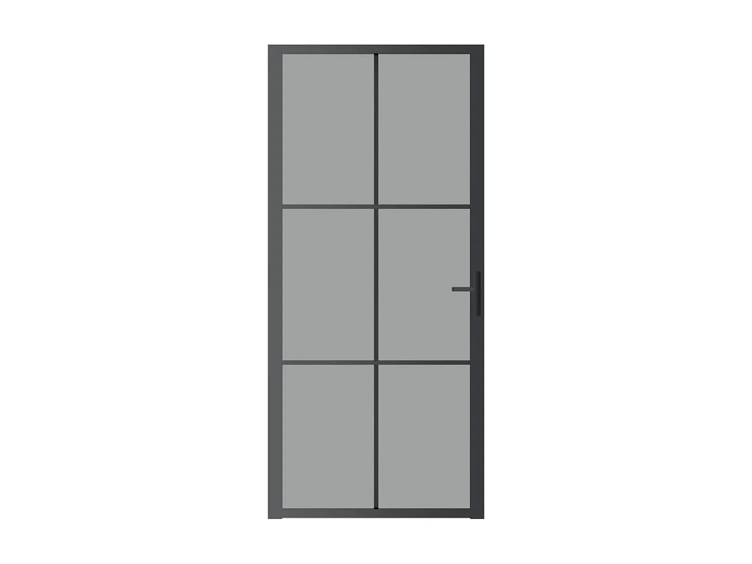 Porta da interno 93x201,5 cm Vetro ESG nero e alluminio