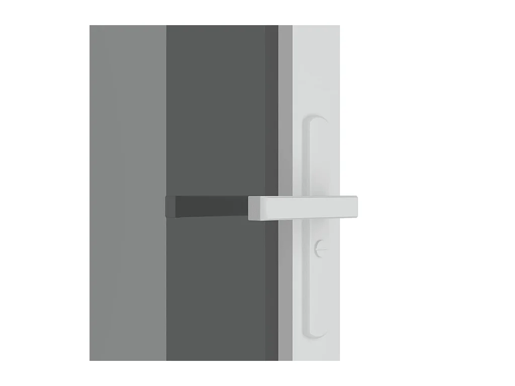 Porte intérieure 93x201,5 cm Blanc Verre ESG et aluminium