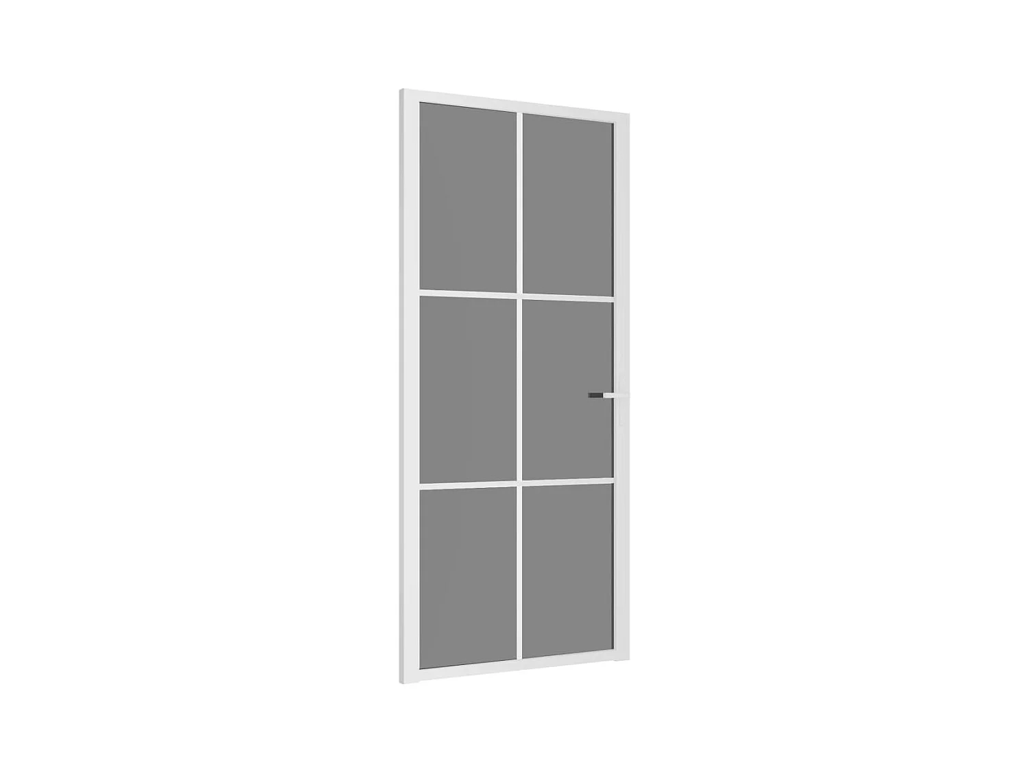 Porte intérieure 93x201,5 cm Blanc Verre ESG et aluminium
