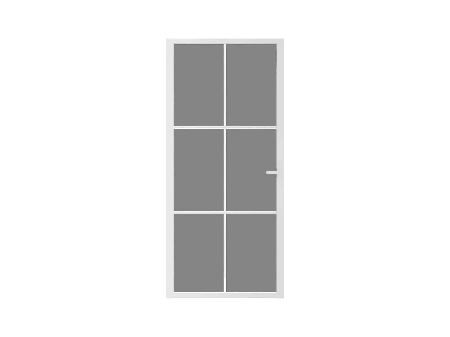 Porte intérieure 93x201,5 cm Blanc Verre ESG et aluminium