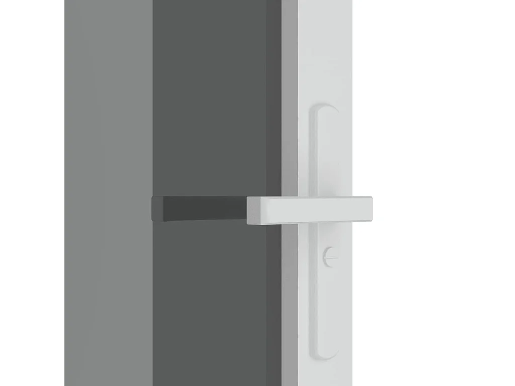 Porte intérieure 93x201,5 cm Blanc Verre ESG et aluminium