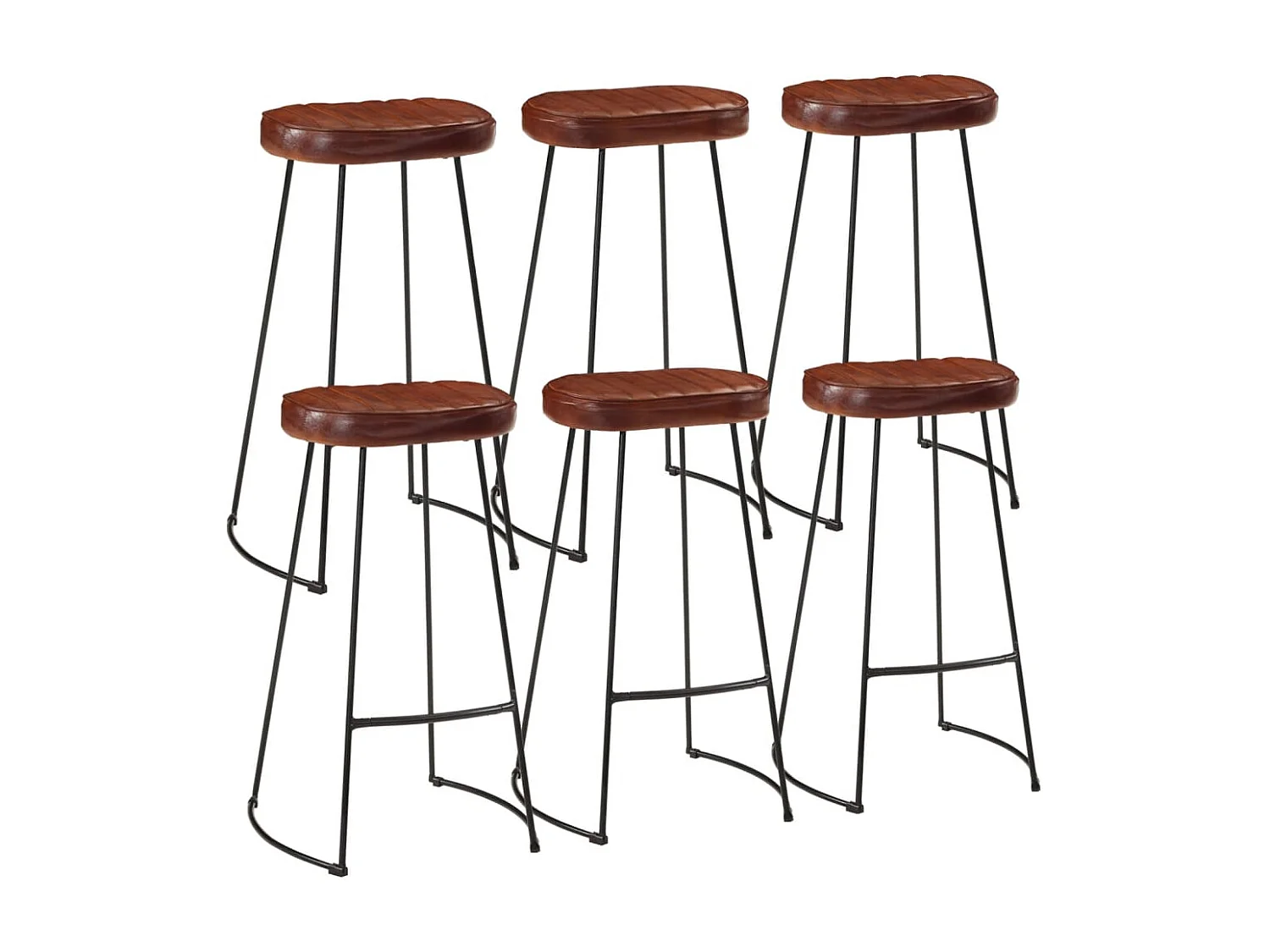 Set da bar da 7 pezzi in legno massello di mango grezzo e metallo