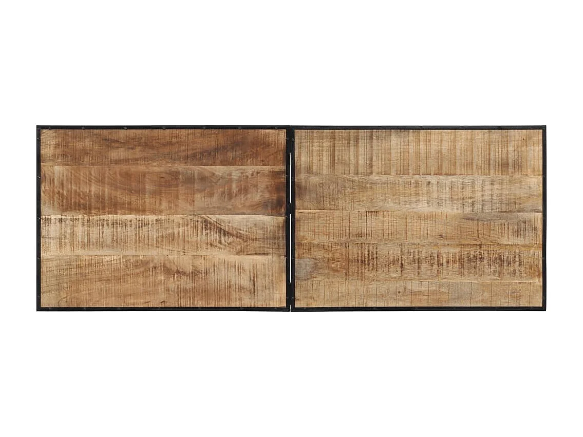 Set da bar da 7 pezzi in legno massello di mango grezzo e metallo