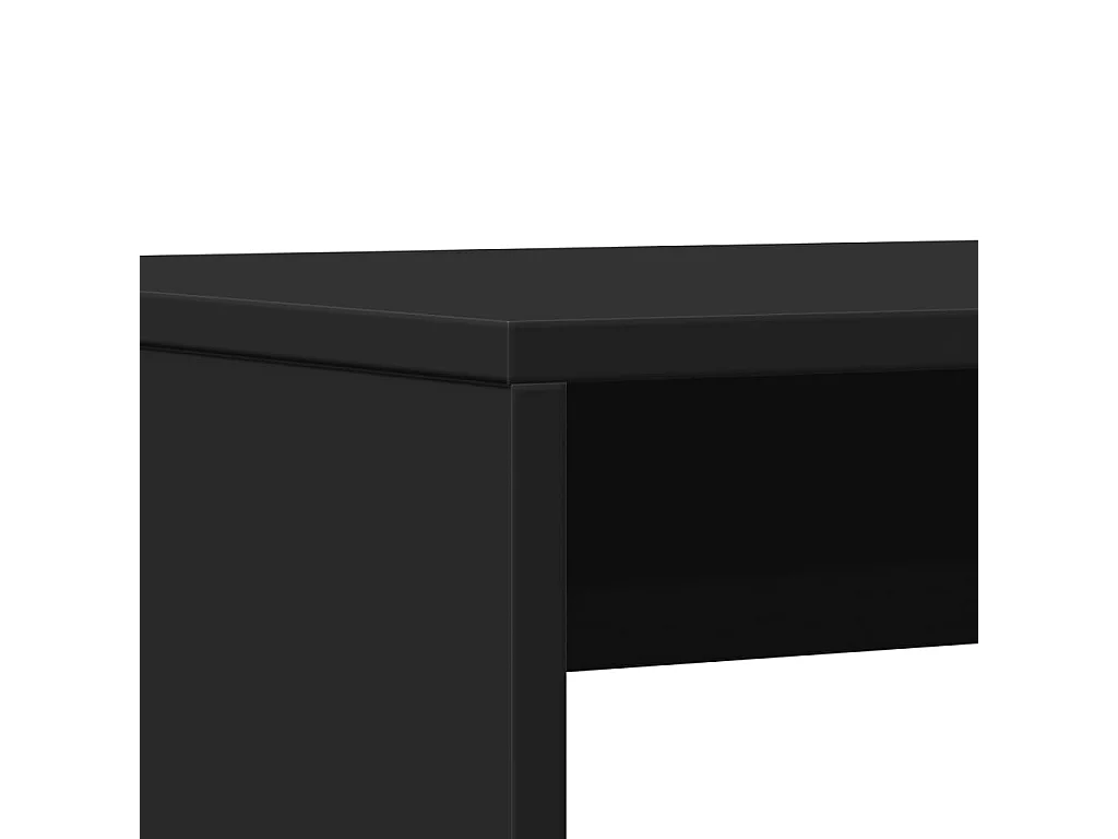 Conjunto de 3 peças de mesa de jantar e banco de madeira preta