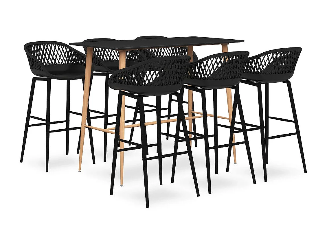 7-teiliges Bar-Set Schwarz