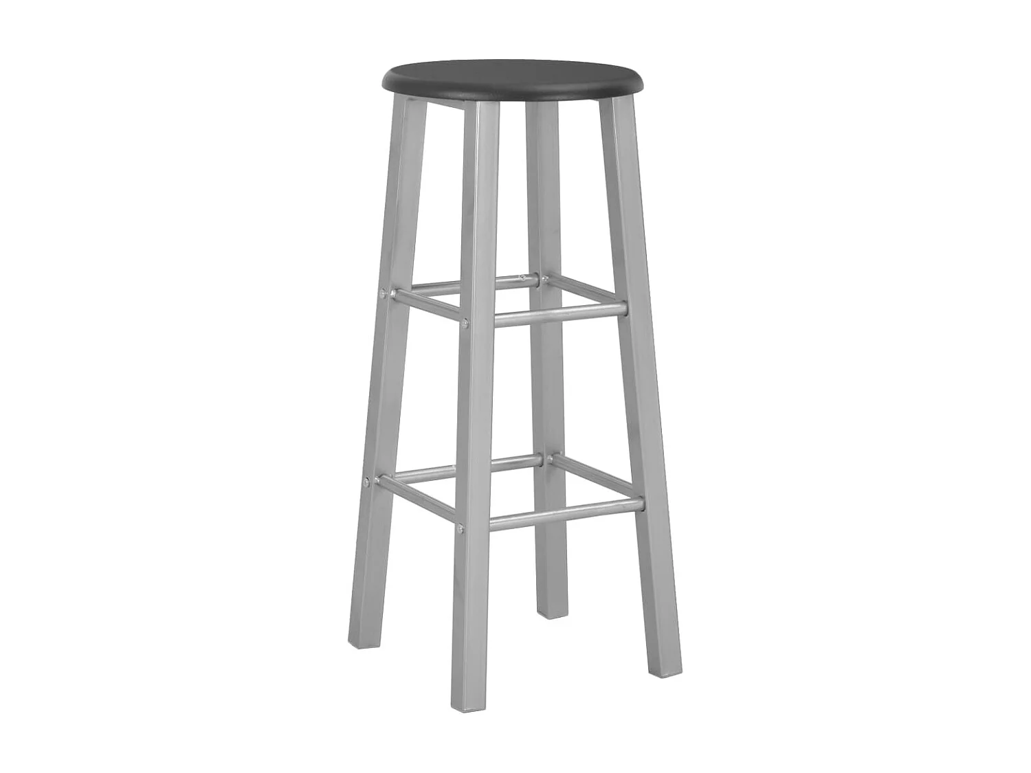 Ensemble de bar 3 pcs Bois et acier Noir