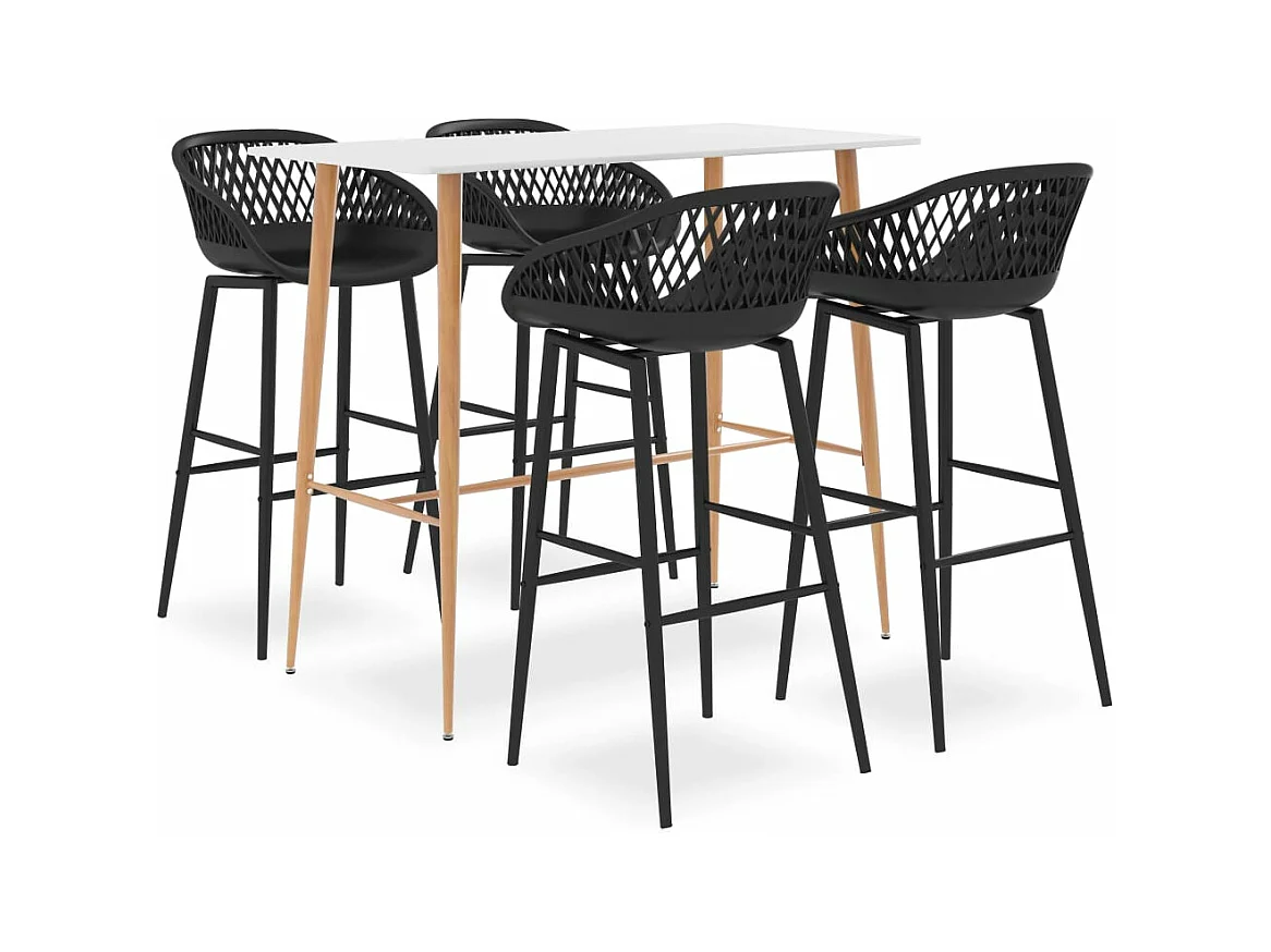 Set da bar 5 pezzi Bianco e nero