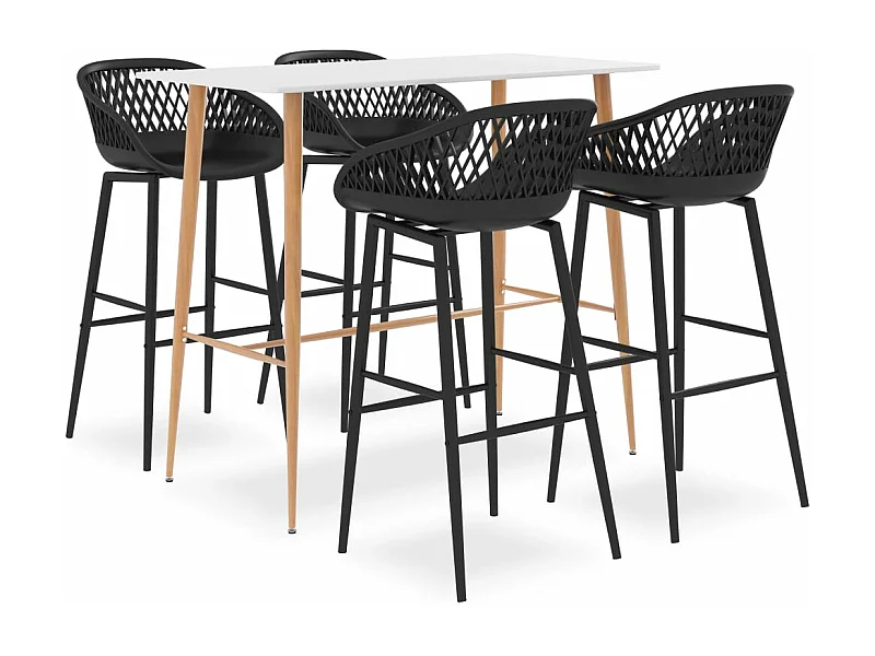 Ensemble de bar 5 pcs Blanc et noir