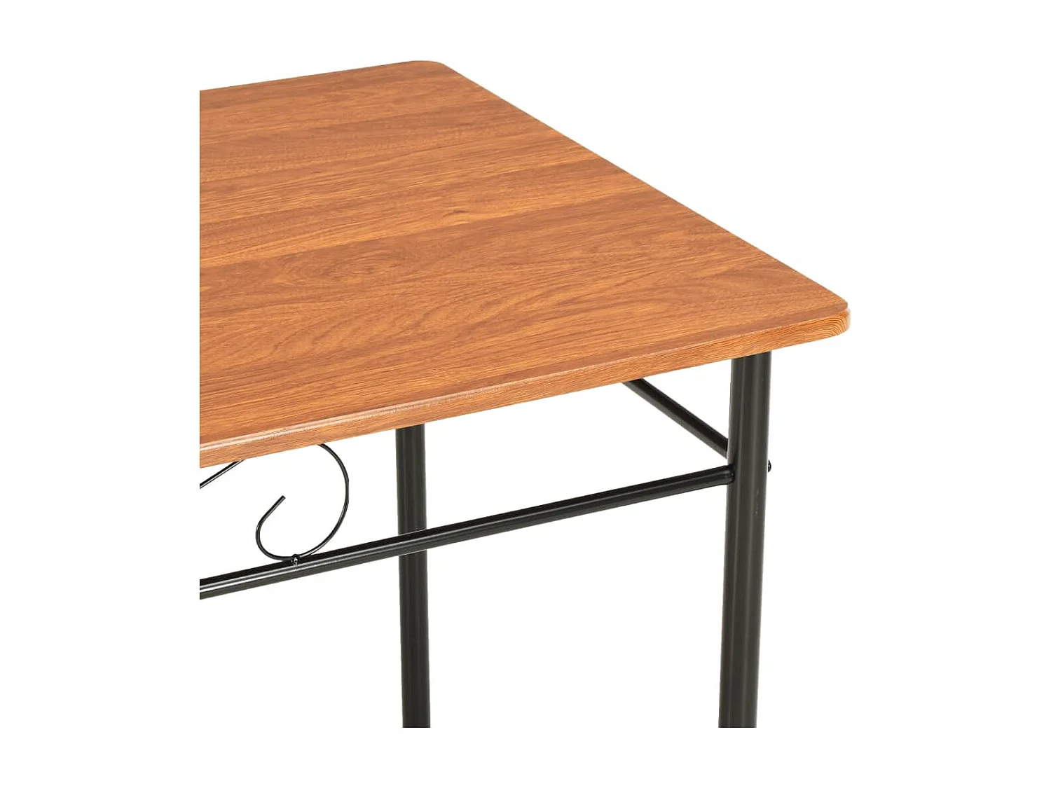 Conjunto de sala de jantar 7 peças em MDF e aço marrom