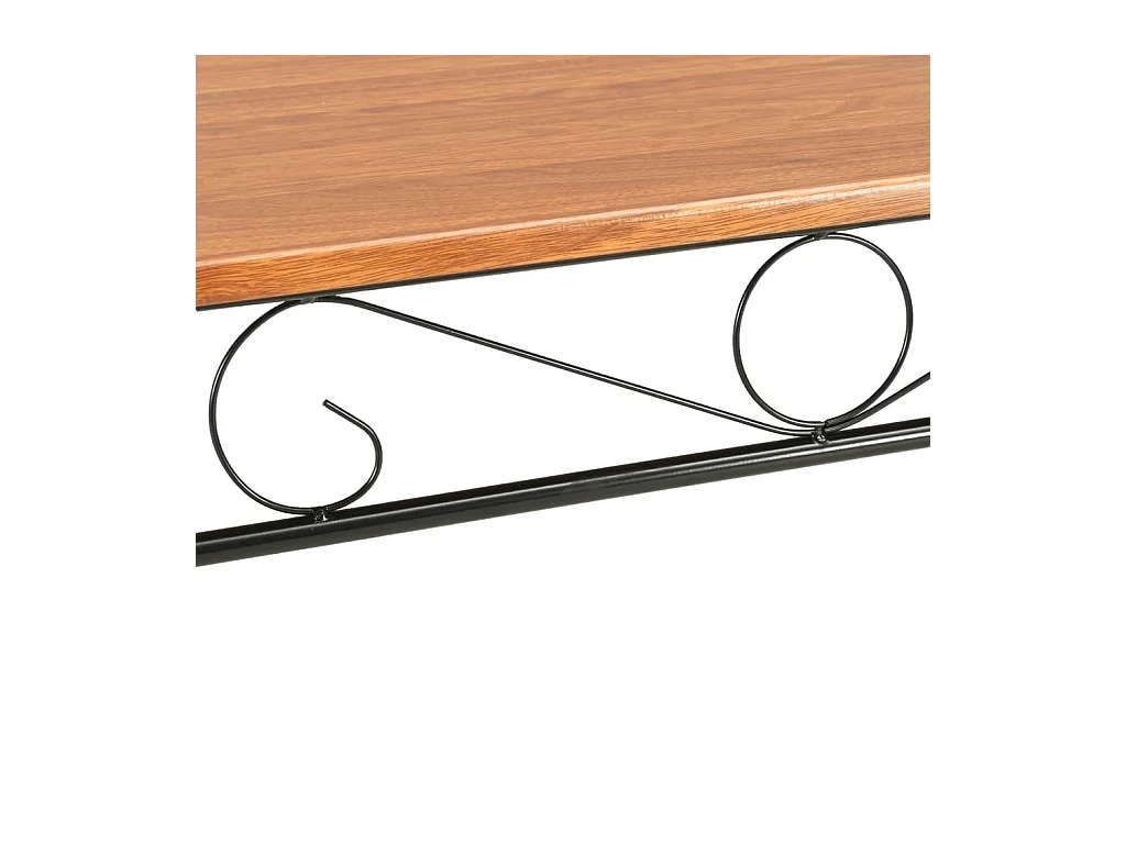 Conjunto de sala de jantar 7 peças em MDF e aço marrom