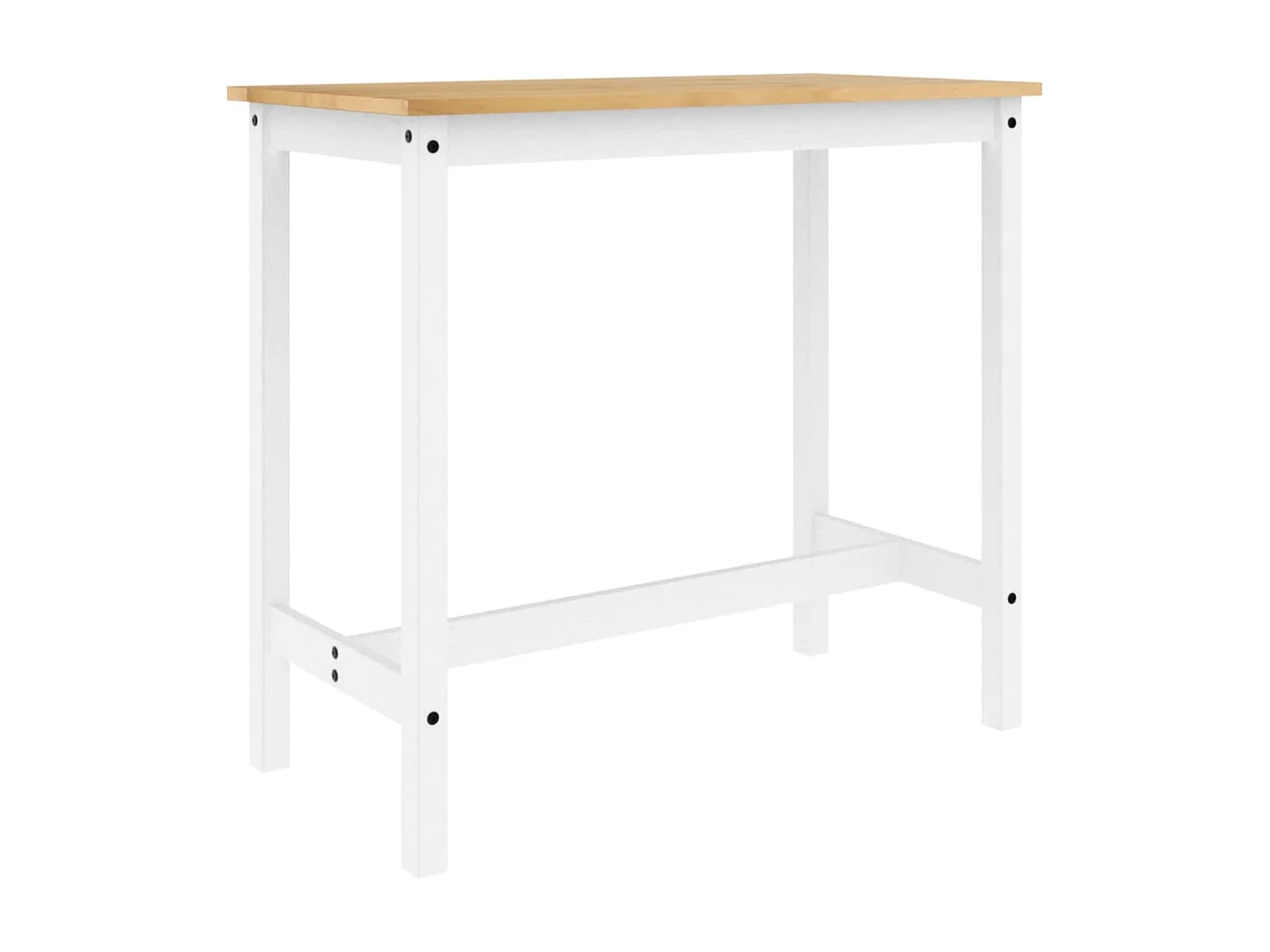 3-teiliges Bar-Set, weiß, massives Kiefernholz