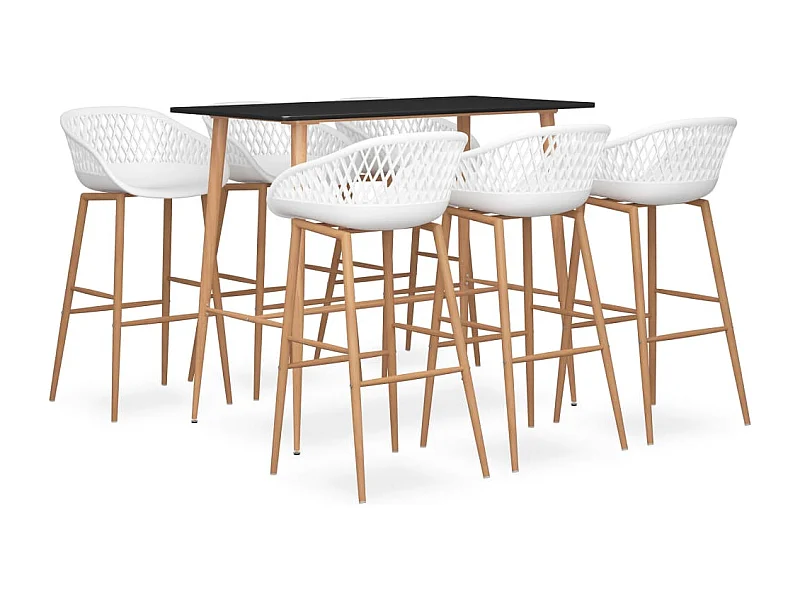 7-teiliges Bar-Set Schwarz und Weiß