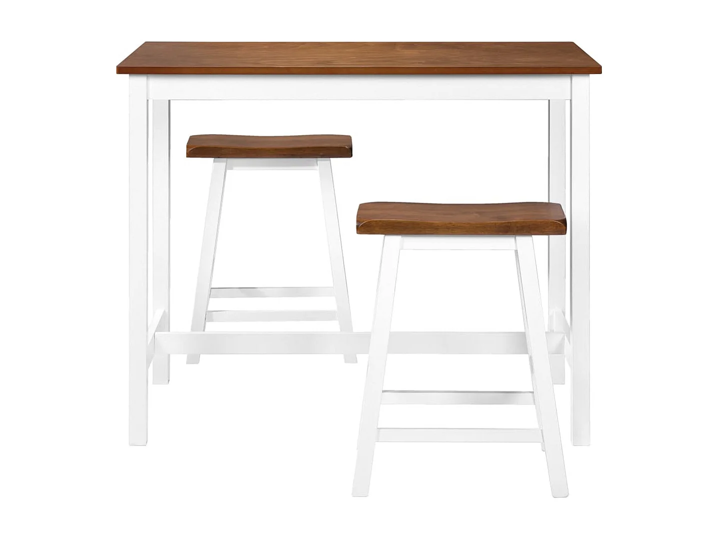 Mesa de bar e banco 3 peças Madeira maciça