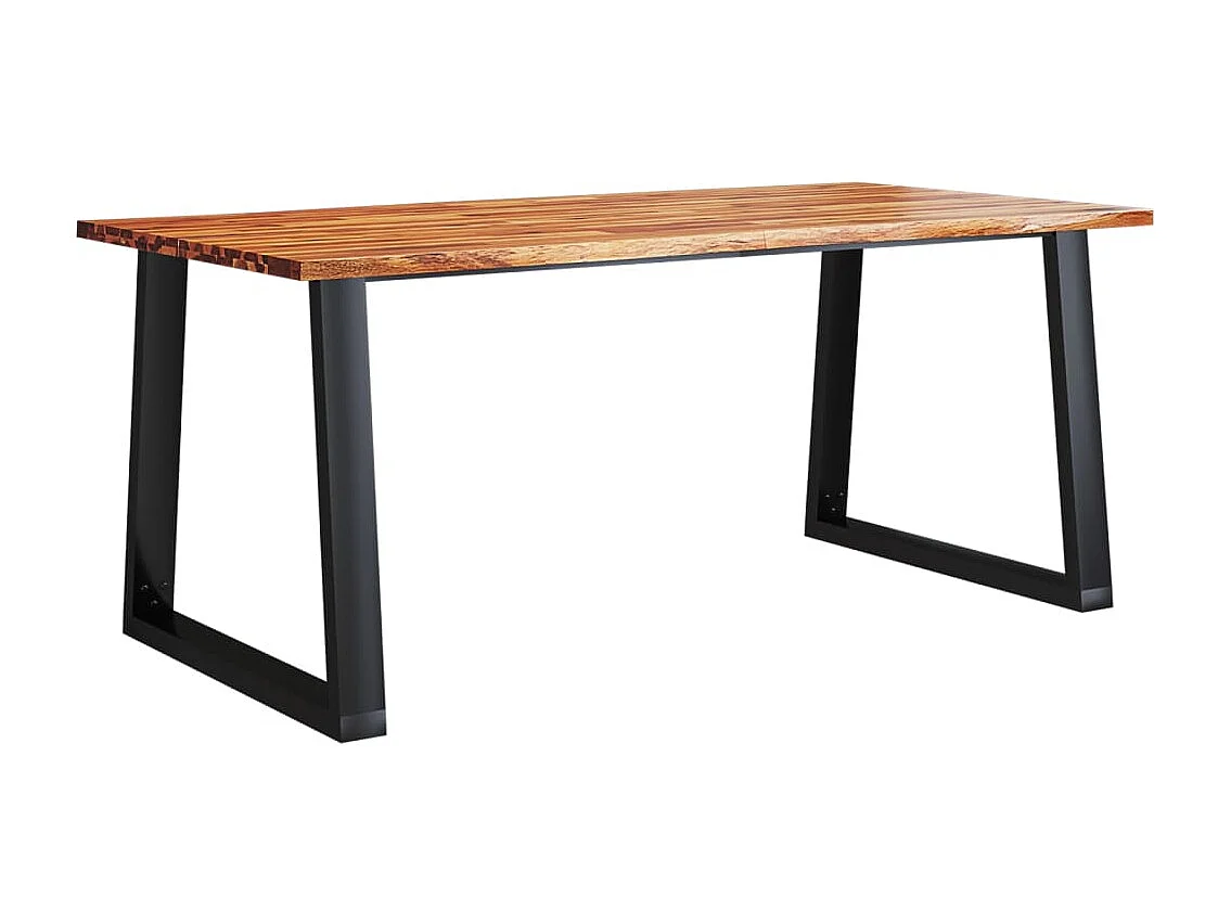 Juego de comedor de 3 piezas con borde vivo de madera maciza de acacia.