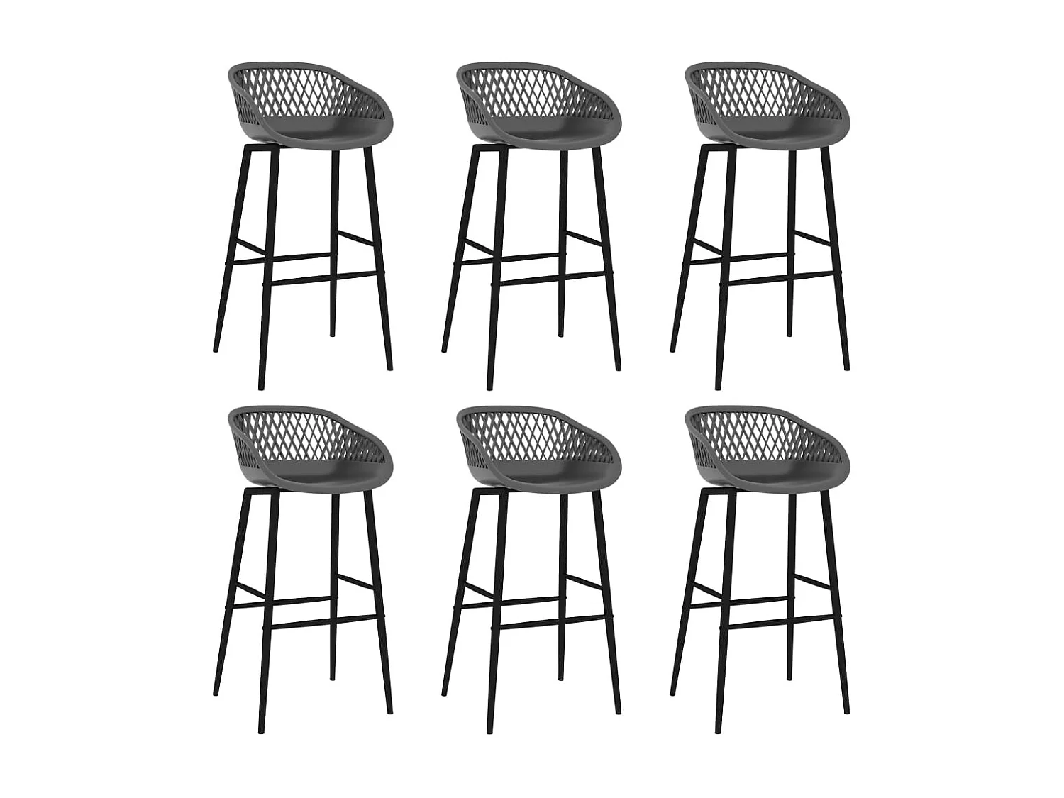 7-teiliges Bar-Set Schwarz und Grau