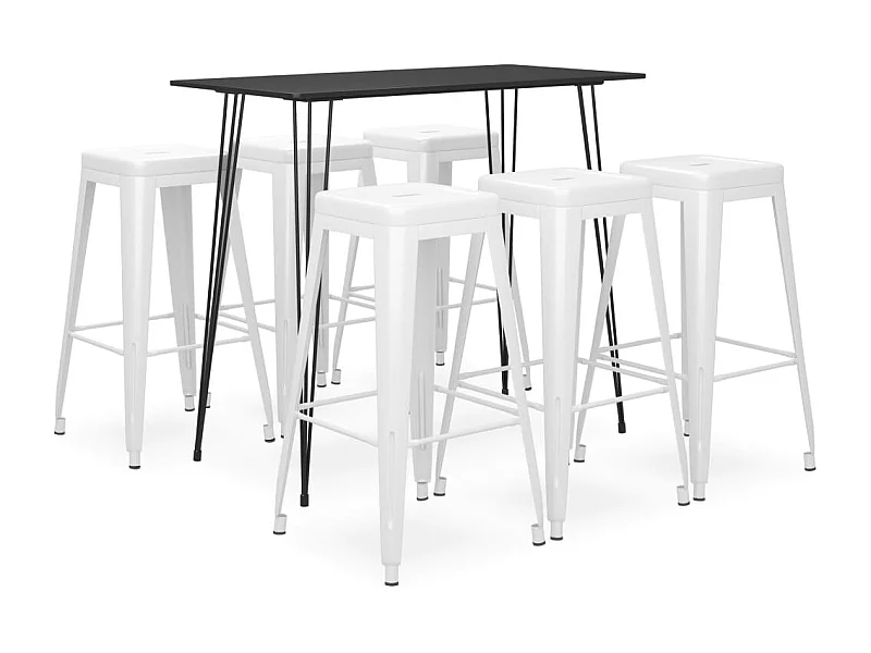 7-teiliges Bar-Set Schwarz und Weiß