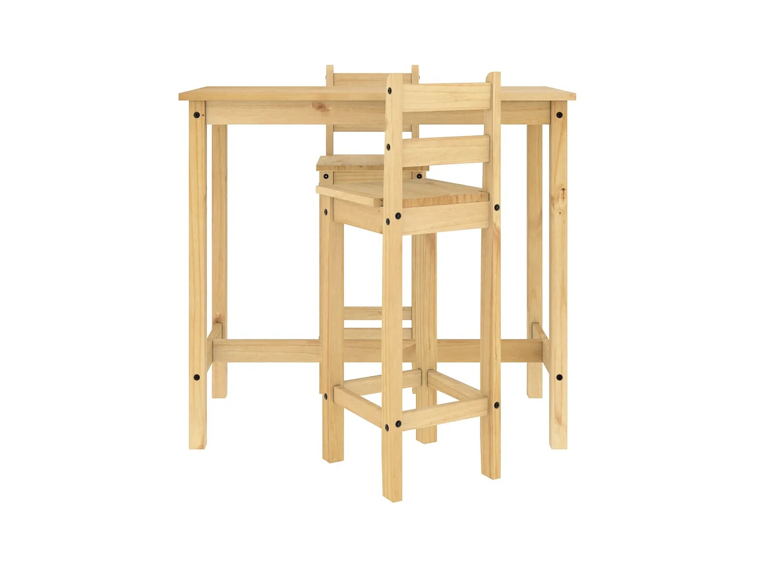 Ensemble de bar 3 pcs Bois de pin massif