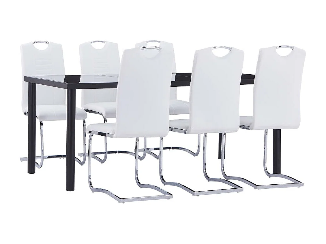 Ensemble de salle à manger 7 pcs Similicuir Blanc