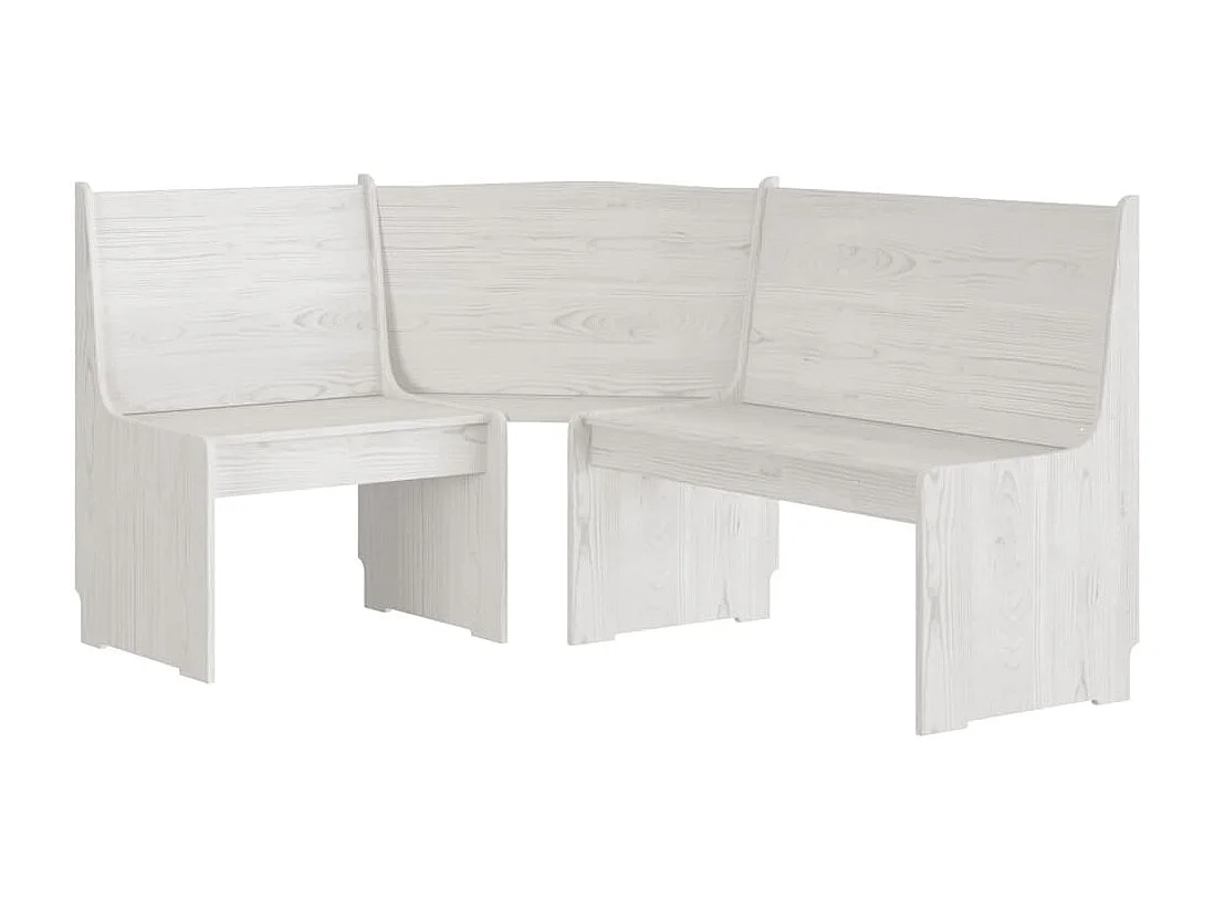 Ensemble à manger REINE 3 pcs blanc bois de pin massif