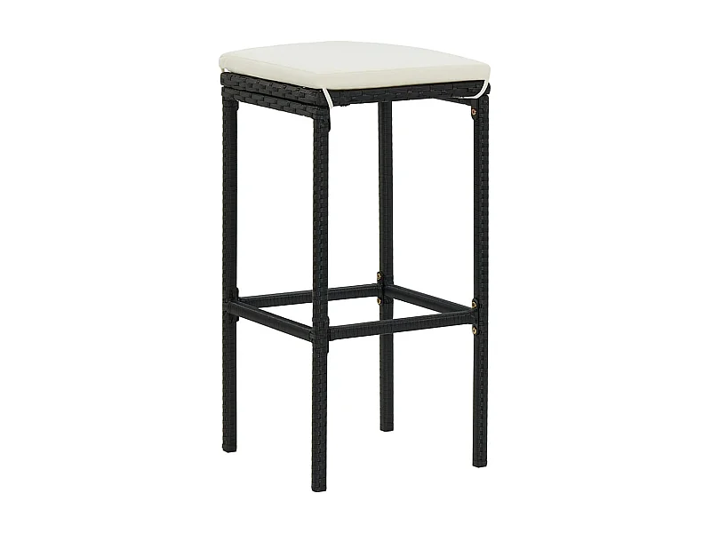 Ensemble de bar 3 pcs Résine tressée Noir