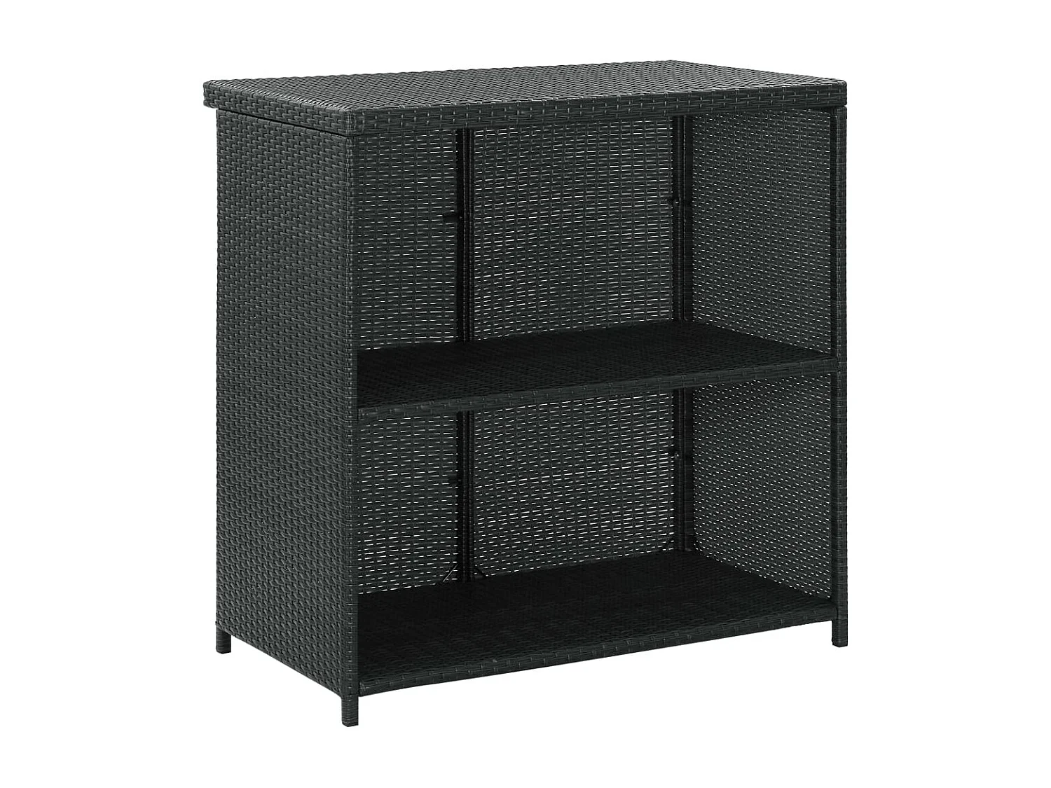 Juego de barra de mimbre de resina 3 piezas Negro