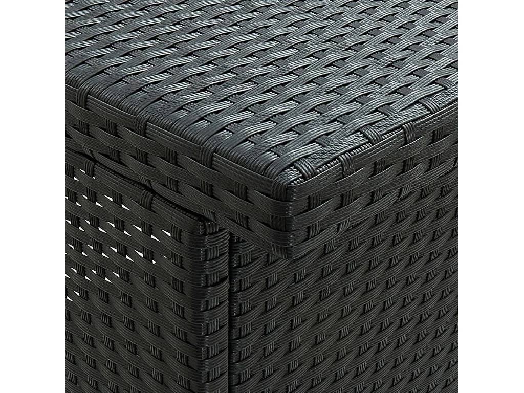 Juego de barra de mimbre de resina 3 piezas Negro