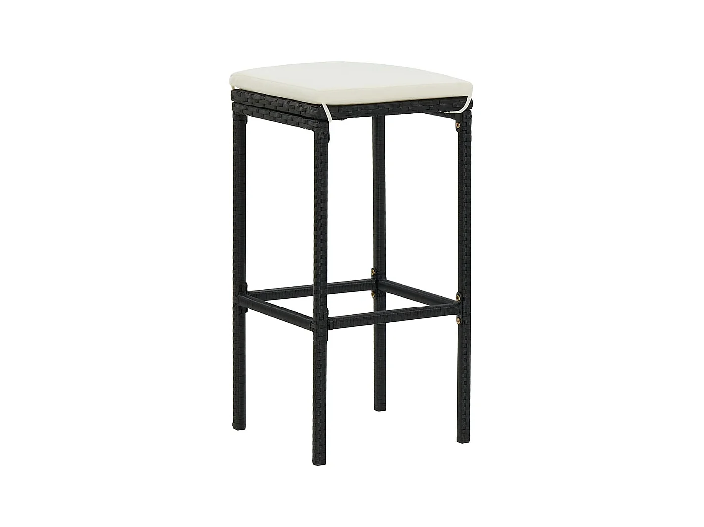 3-teiliges Bar-Set aus Kunstharzgeflecht in Schwarz