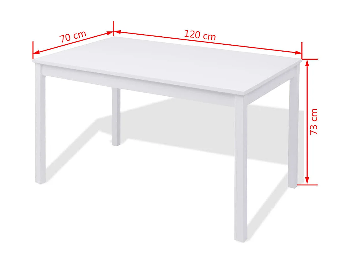 Jogo de sala de jantar 7 peças Pinho Branco