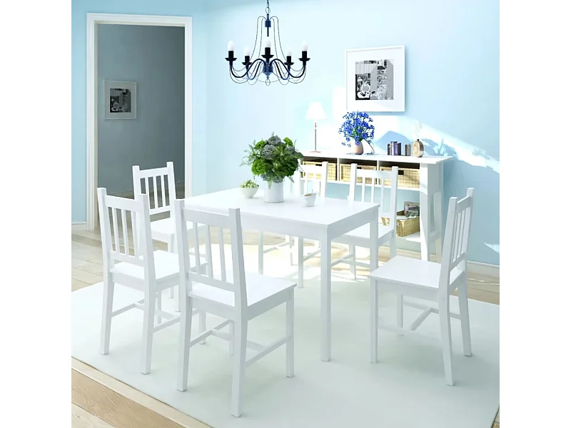 Gioco da sala da pranzo 7 pz Pino Bianco