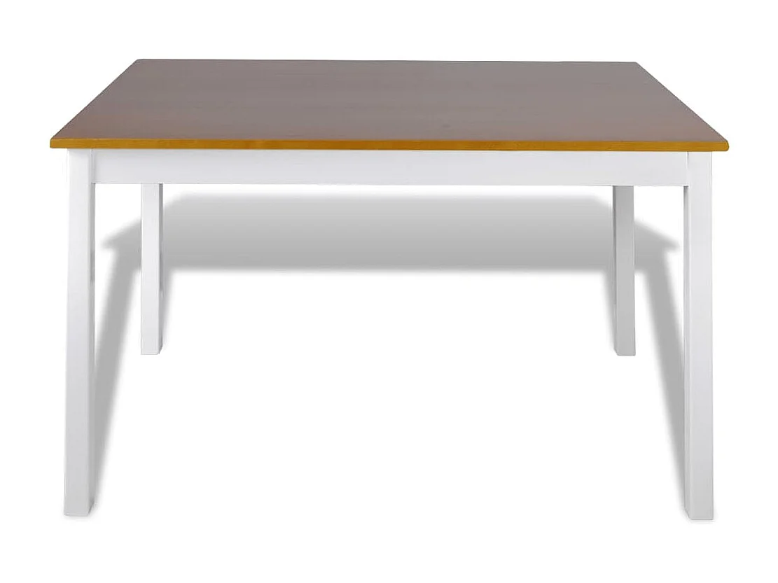 Set sala da pranzo 5 pezzi marrone e bianco