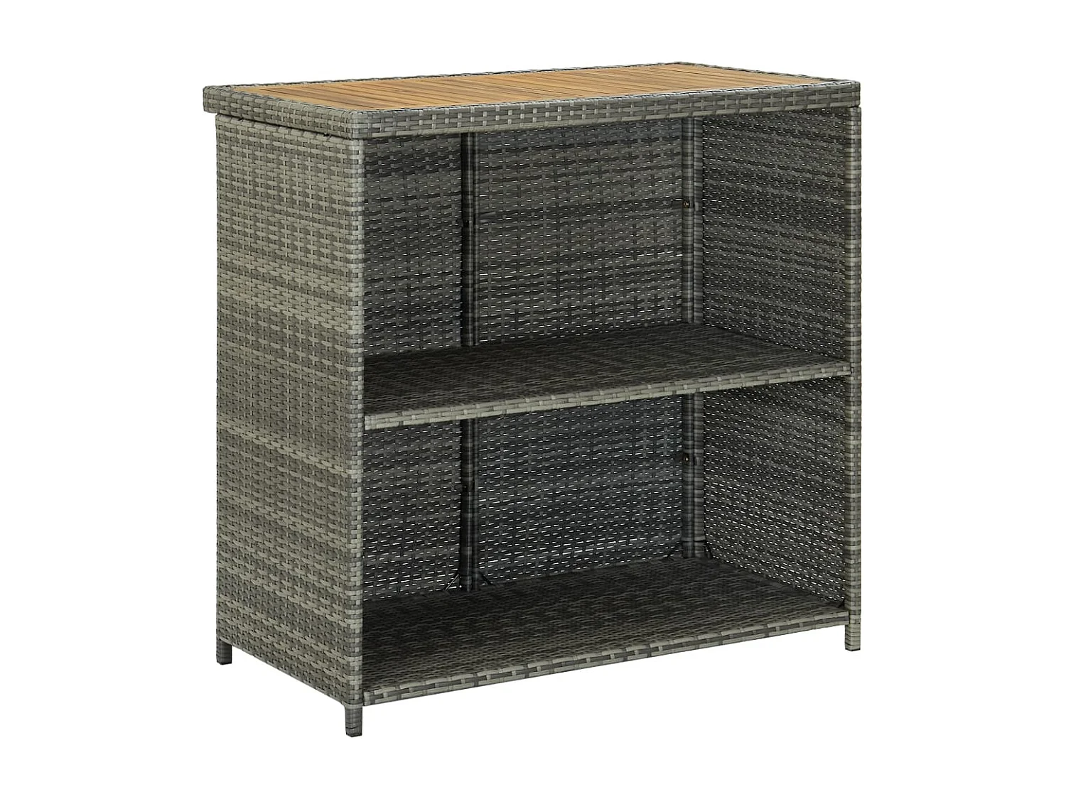 Set Bar 3 pz. Resina midollino Grigio