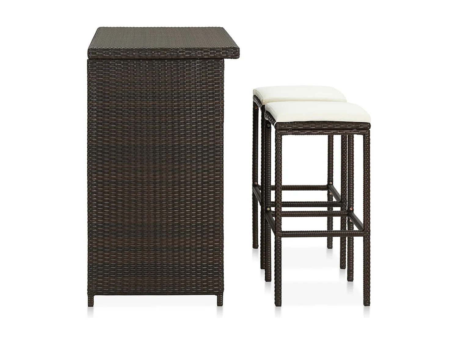 Conjunto de barra de vime de resina 3 peças Marrom