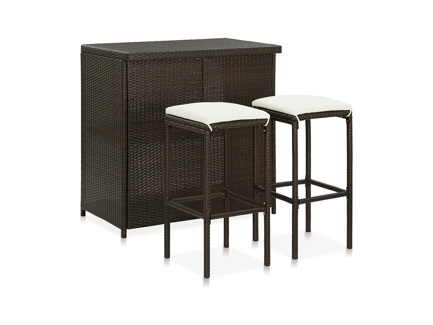 Ensemble de bar 3 pcs Résine tressée Marron