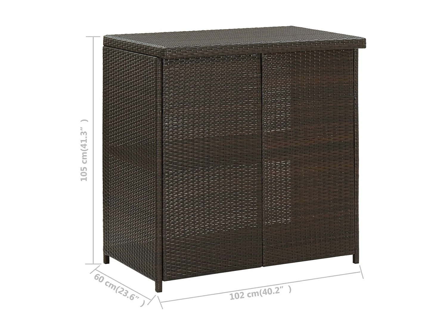 Set 3 barre in vimini in resina Marrone