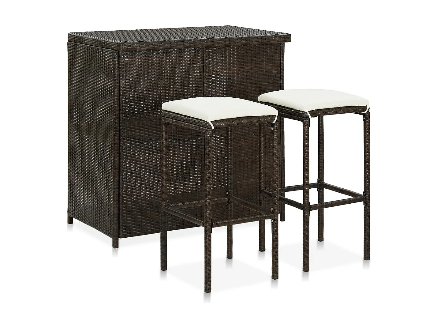 Conjunto de barra de vime de resina 3 peças Marrom