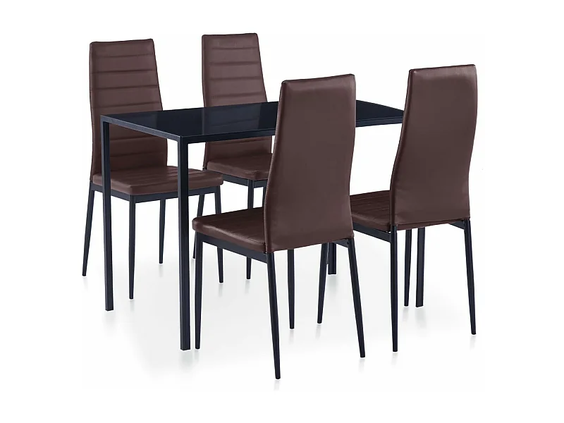 Conjunto de sala de jantar marrom 5 peças