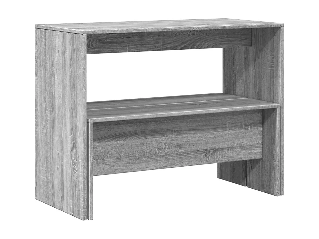 Ensemble table à manger et bancs 3 pcs bois d'ingénierie