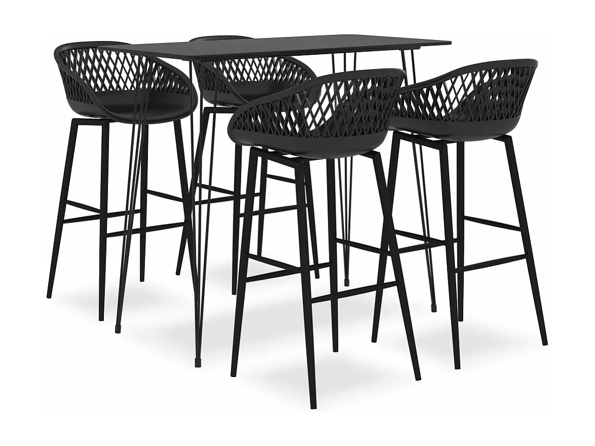 5-teiliges Stangenset Schwarz