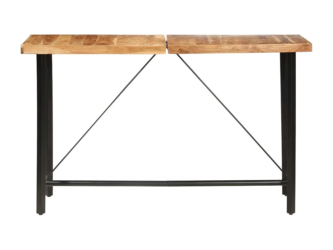 Set da bar da 9 pezzi in legno massello di acacia e vera pelle