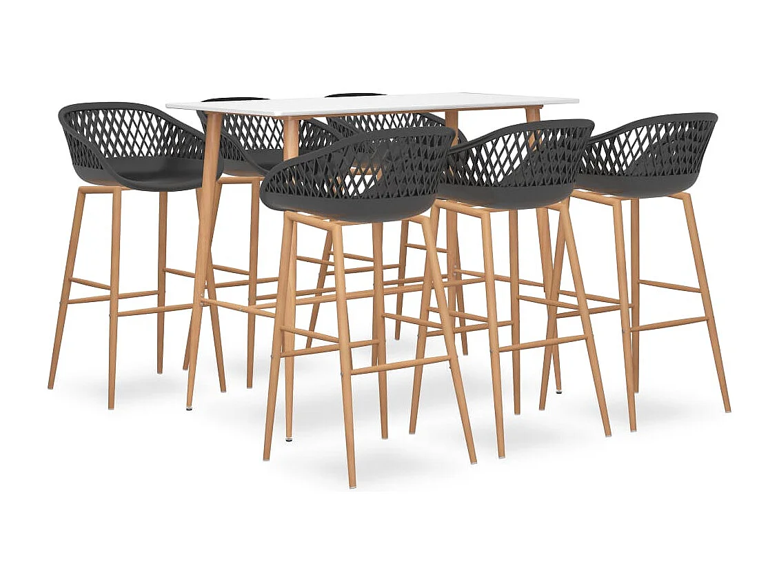 Set bar 7 pezzi Bianco e grigio