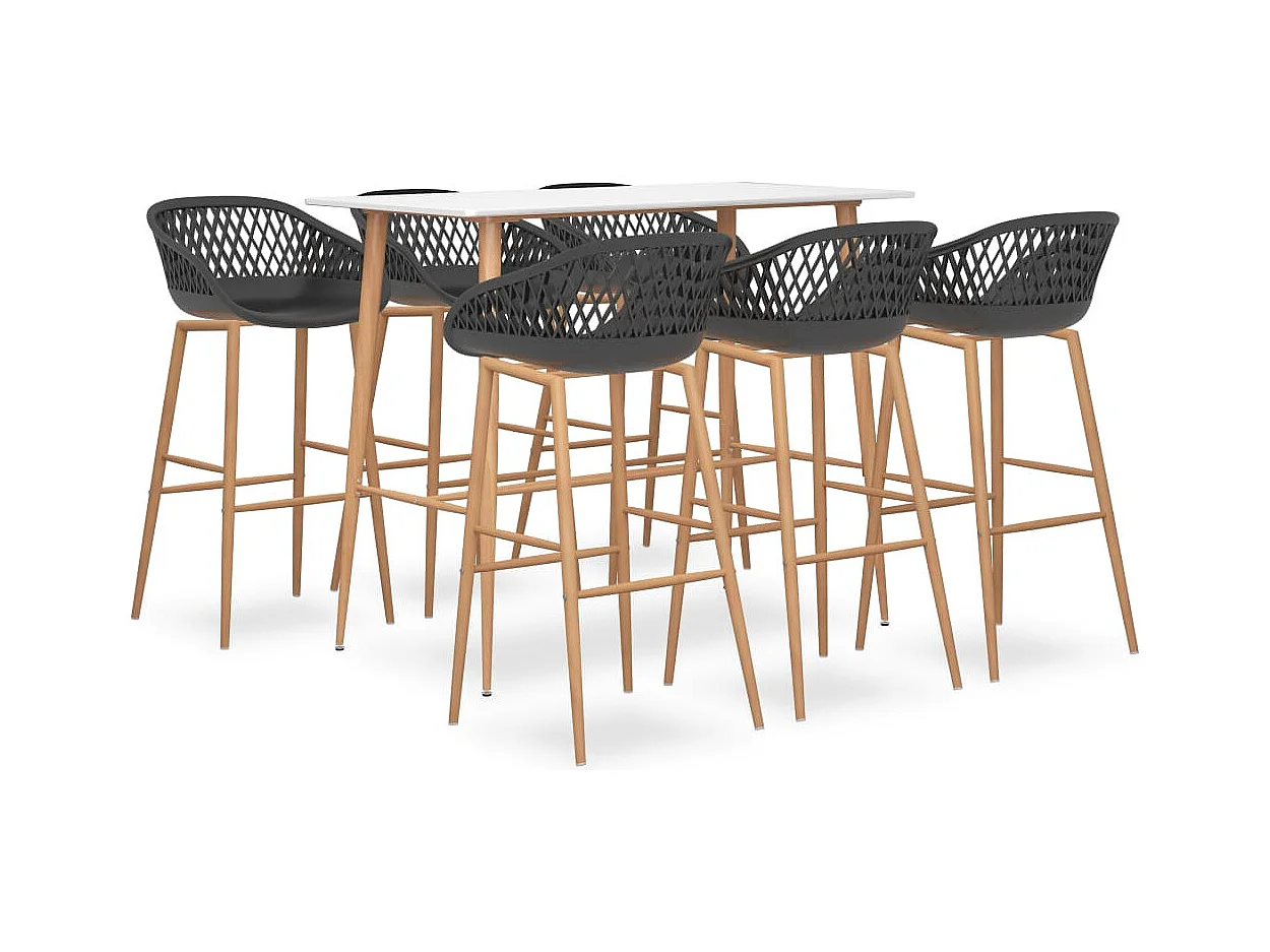 Set bar 7 pezzi Bianco e grigio