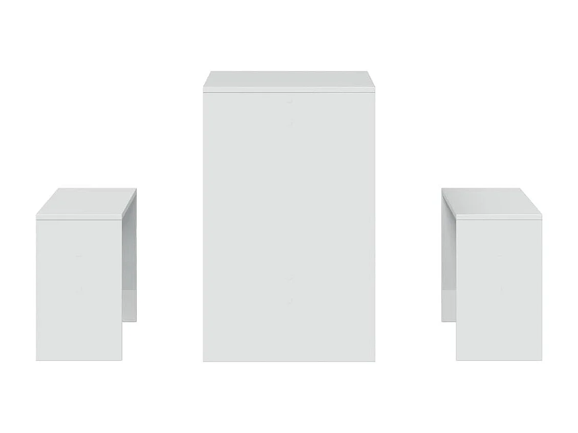 Conjunto de mesa de jantar e banco de madeira projetada de 3 peças