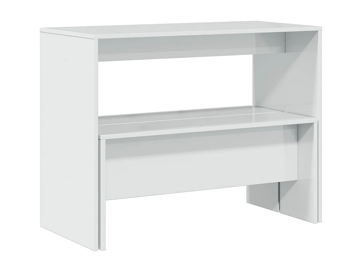 Conjunto de mesa de jantar e banco de madeira projetada de 3 peças