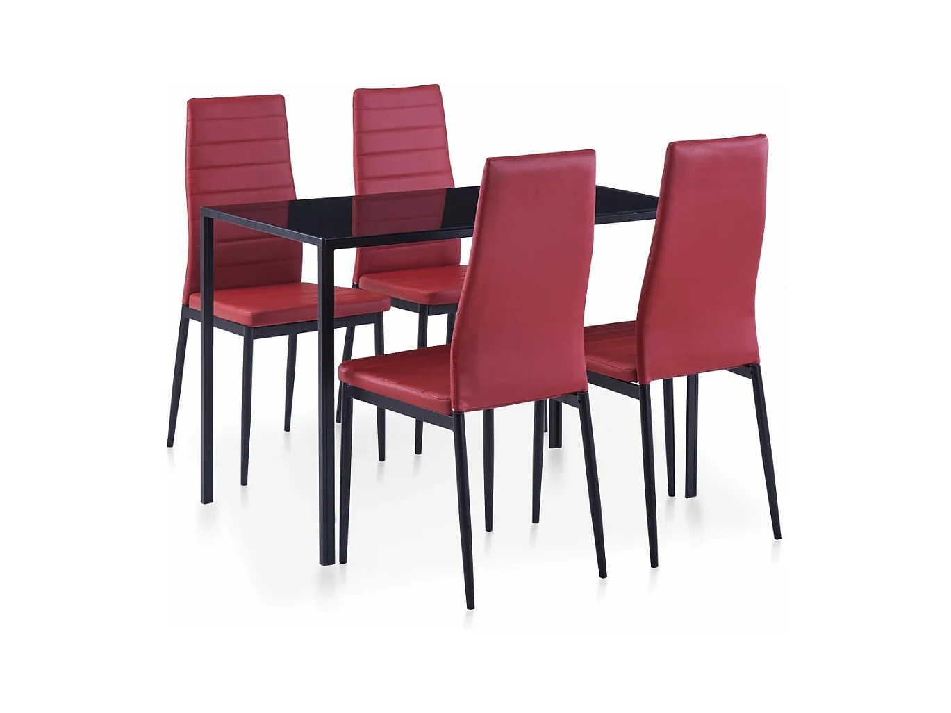 Mobilier de salle à manger 5 pcs Rouge bordeaux