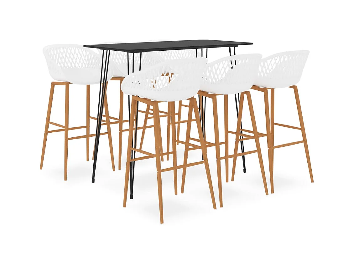 7-teiliges Bar-Set Schwarz und Weiß